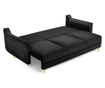 Basso Black Kihúzható háromszemélyes kanapé