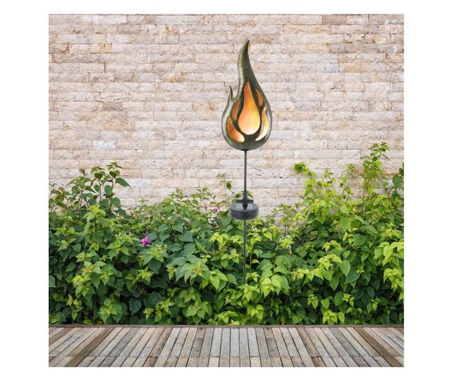 Lampa solara cu LED Näve, Flamme, metal, LED not changeable, 13x7x84 cm