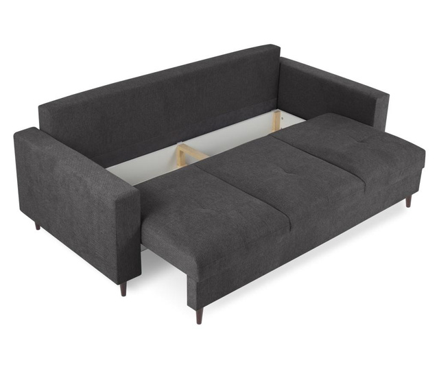 Tempo Dark Grey Kihúzható háromszemélyes kanapé