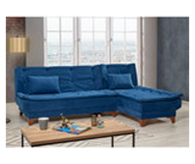 Coltar extensibil dreapta Unique Design, Dark Blue, albastru inchis, 225x107x81 cm