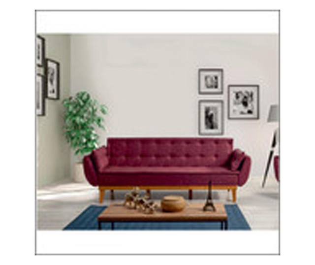 Claret Red Kihúzható háromszemélyes kanapé