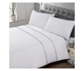 Set posteljina King Pom Poms White
