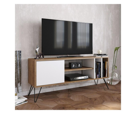 RESIGILAT Comoda TV Zena Home, Mistico, picioare din 100% MDF si metal laminat, 140x58x36 cm, multicolor