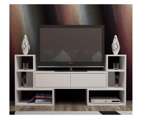Comoda TV Decorotika, Sharp, PAL melaminat, 180x30x62 cm, alb