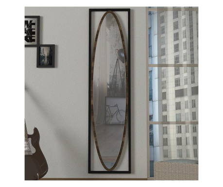 Oglinda Talon, Luppi, cadru din lemn masiv: 100% metal, negru/maro alun