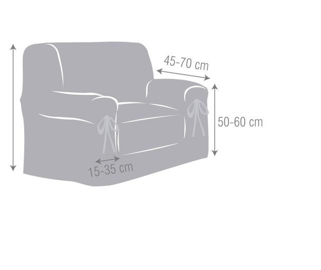 Регулируем калъф за фотьойл Chenille Ties Cream 80x45x50 cm