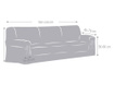 Регулируем калъф за триместен диван Chenille Ties Brown 180x45x50 cm