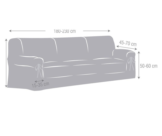 Регулируем калъф за триместен диван Chenille Ties Bordo 180x45x50 cm