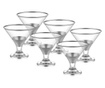 Set 6 cupe pentru inghetata Mia, sticla, gri argintiu, 8x8x9 cm