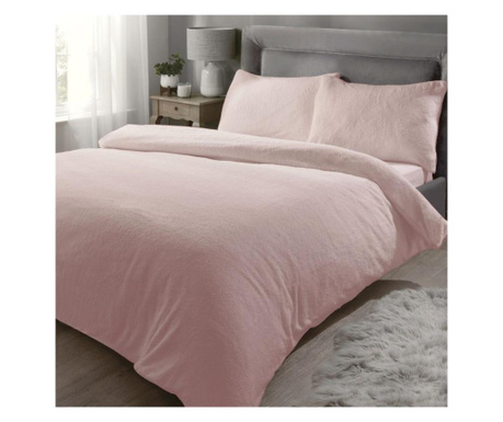 Set posteljina Double Super Soft Teddy Pink