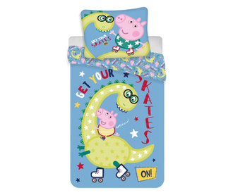 Set de pat Single Ranforce Peppa Pig, Peppa, bumbac ranforce