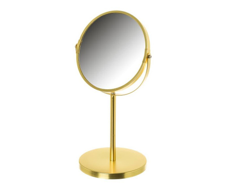 Oglinda cosmetica Casa Selección, fier, 19x15x35 cm, auriu mat