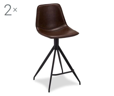 Set 2 scaune de bar Isabel Dark Brown