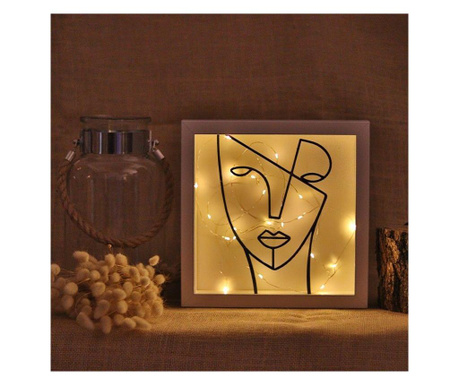 Decoratiune cu LED Bystag, Mask, metal, 25x25x0 cm