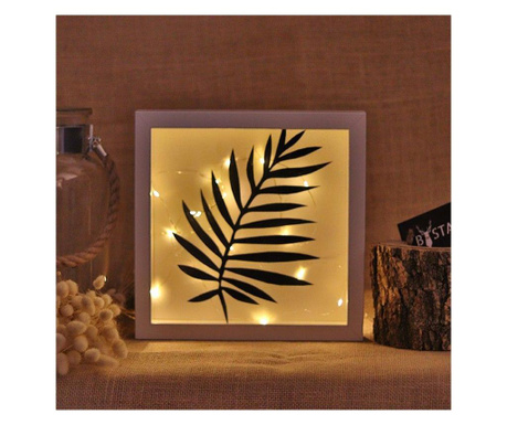 Decoratiune cu LED Bystag, Palm, metal, 25x25x0 cm