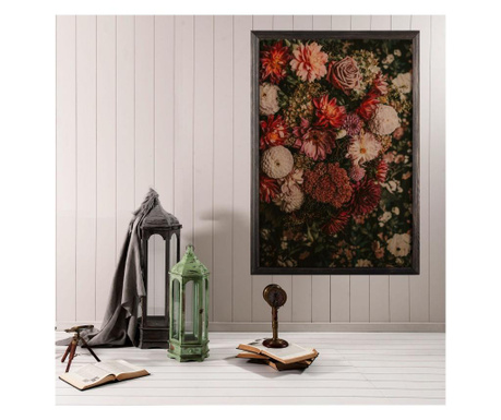 Tablou Bystag, Flower, tablou din 100% lemn de pin, 35x50 cm