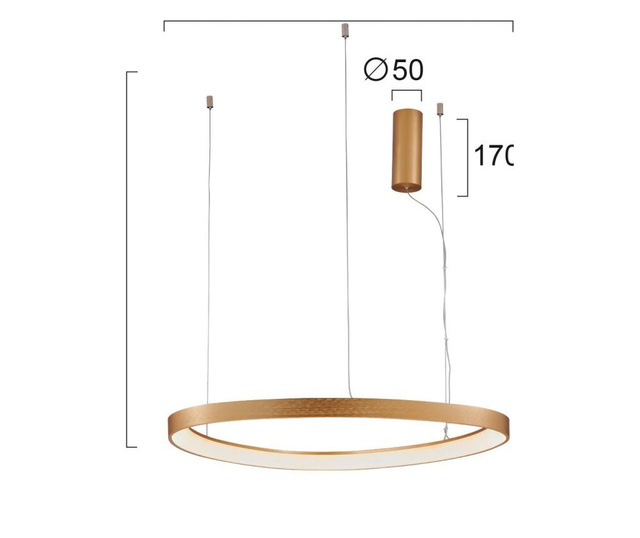 Lustra Viokef, Loop, aluminiu, LED module, auriu