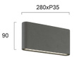 Aplica de perete Viokef, Dark Grey Argon, aluminiu, LED module, gri inchis, 28x4x9 cm