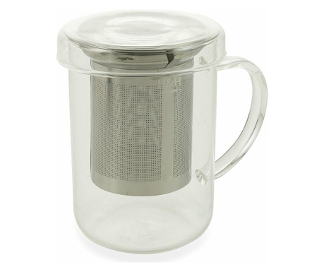 Ceainic cu filtru Vde, sticla, transparent, 12x8x11 cm
