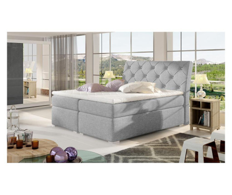 Boxspring krevet s prostorom za odlaganje Balvin Medium Gray