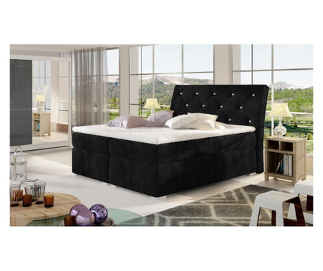 Boxspring krevet s prostorom za odlaganje Balvin Black 140x200 cm