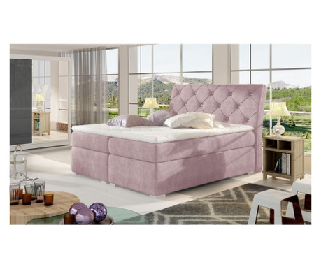 Boxspring postelja s prostorom za shranjevanje Balvin Pink