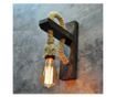 Aplica de perete Evila Originals, lemn de molid, max. 100 W, negru, 9x30x23 cm