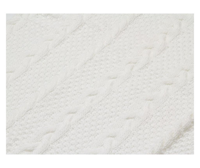 Priročna odeja Gliss Knitted White 125x150 cm