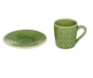Σετ   φλυτζάνι και  πιατάκι Leaf Design Tea Green