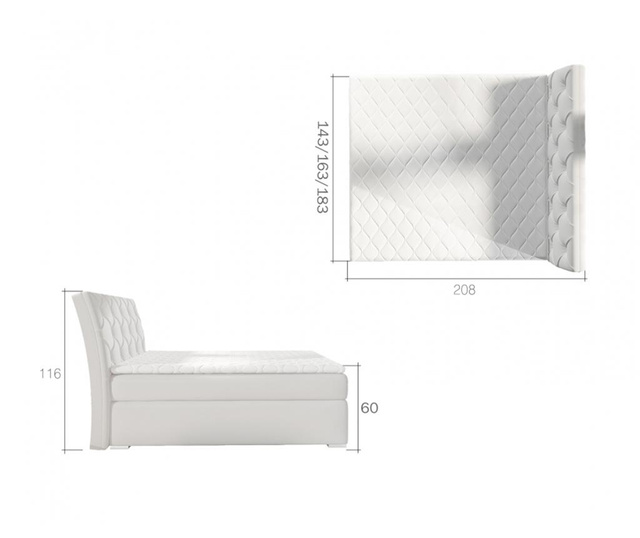 Boxspring krevet s prostorom za odlaganje Balvin Medium Gray 160x200 cm