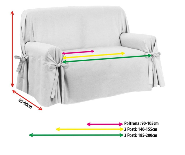 Husa pentru canapea cu 3 locuri Laccetti Prezioso Grey 85x185 cm