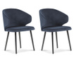 Set 2 stolice od baršuna Nemesis Dark Blue