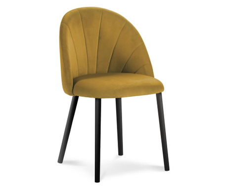 Set 2 scaune Milo Casa, Livia Yellow, galben, 52x46x80 cm