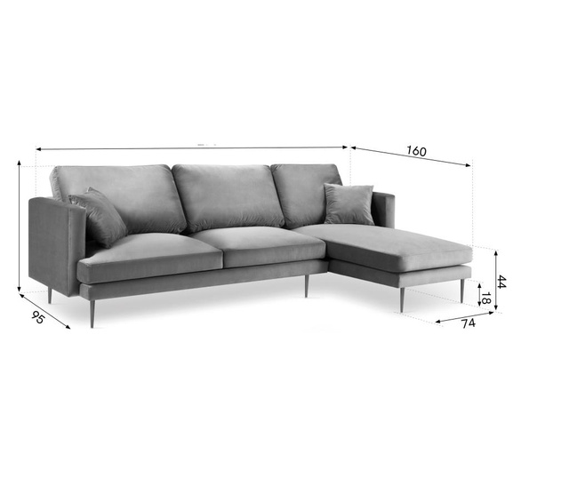 Desna kutna sofa za 4 osobe Clarissa Beige