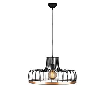 Lustra Noor, Fellini One Black Copper Round, metal, max. 100 W, E27, negru/aramiu, 53x53 cm
