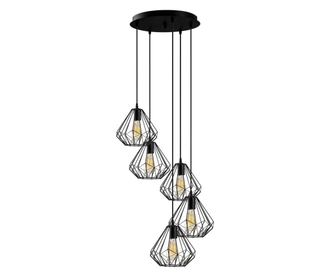 Stropna svjetiljka Diamond Five Black Round
