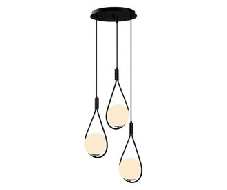 Lustra Nitid, Mudoni Three Black Round, metal, max. 100 W, E27, negru, 46x46x136 cm