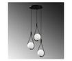 Lustra Nitid, Mudoni Three Black Round, metal, max. 100 W, E27, negru, 46x46x136 cm