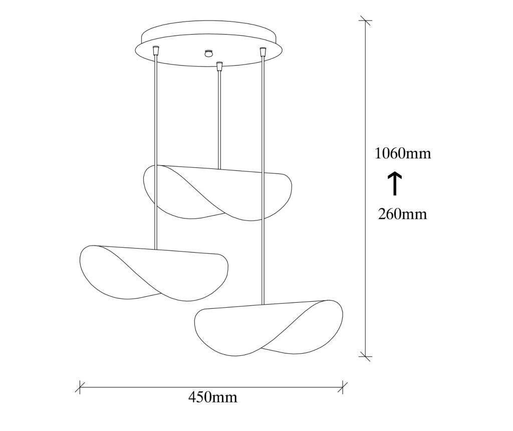 Stropna svjetiljka Sivani Three White Gold Round - 4