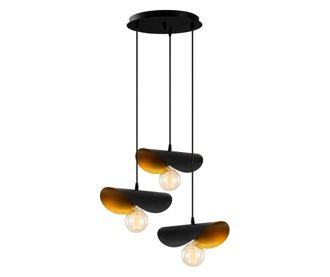 Lustra Alby, Sivani Three Black Gold Round, metal, max. 100 W, E27, negru/galben auriu, 45x45x106 cm