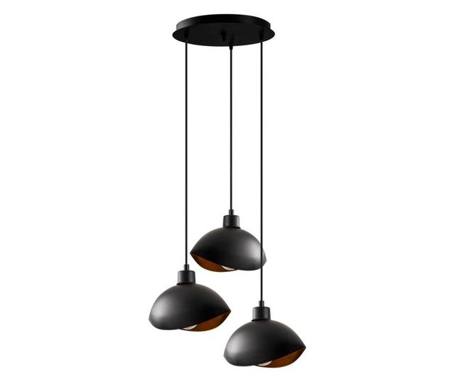 Stropna svjetiljka Sivani Three Black Round