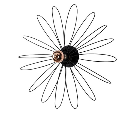 Aplica de perete Sheen, Hemdem One Black Round, metal, max. 100 W, E27, negru, 58x58x58 cm