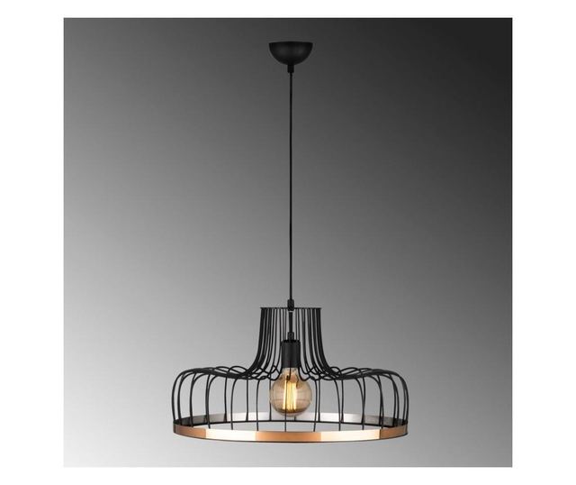 Lustra Noor, Fellini One Black Copper Round, metal, max. 100 W, E27, negru/aramiu, 53x53 cm