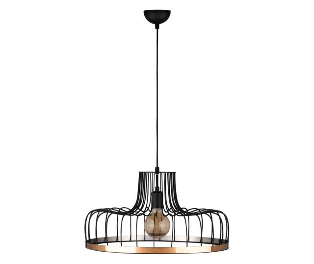 Lustra Noor, Fellini One Black Copper Round, metal, max. 100 W, E27, negru/aramiu, 53x53 cm