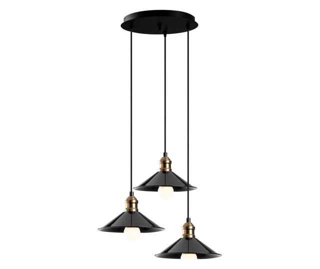 Stropna svjetiljka Berceste Three Black Round