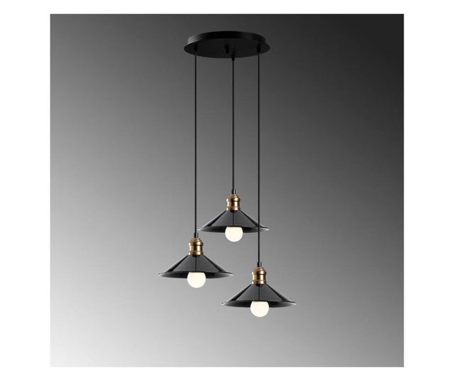 Stropna svjetiljka Berceste Three Black Round