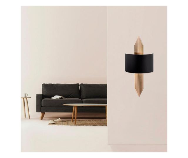 Aplica de perete Ursula One Black Copper