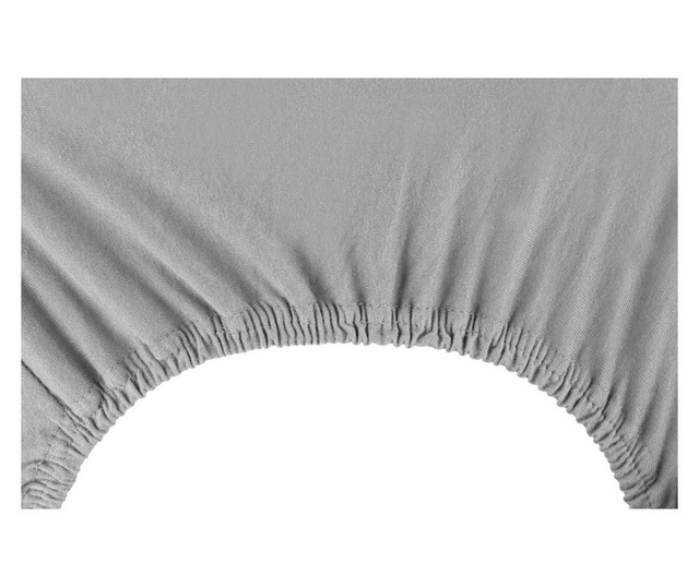 Cearsaf de pat cu elastic Decoking, Nephrite Steel, bumbac, 160x200 cm, gri