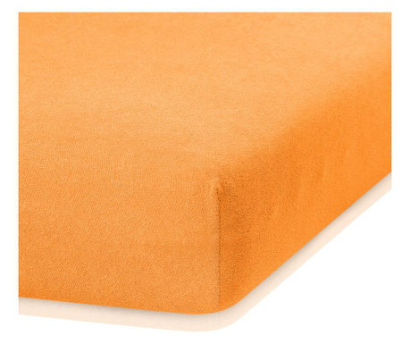 Cearsaf de pat cu elastic Ameliahome, Ruby Orange, bumbac, 220x220 cm, portocaliu