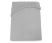 Cearsaf de pat cu elastic Decoking, Amelia Silver, microfibra, 80x200 cm, gri argintiu